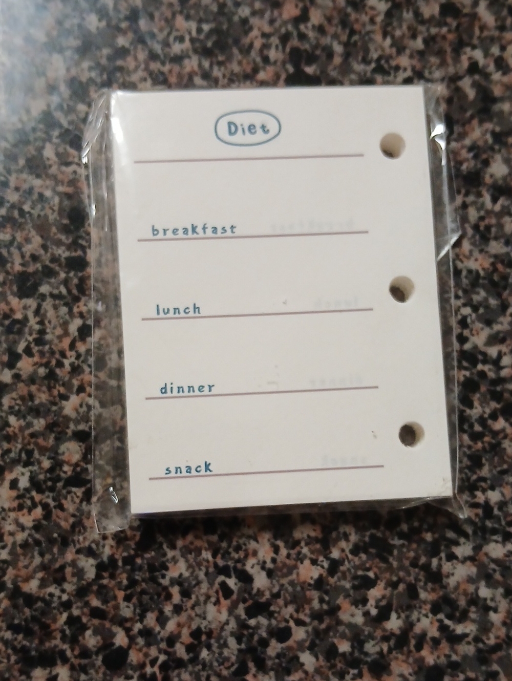 #DietMealPlanner Notepad - White Paper Only Small 4 Inch